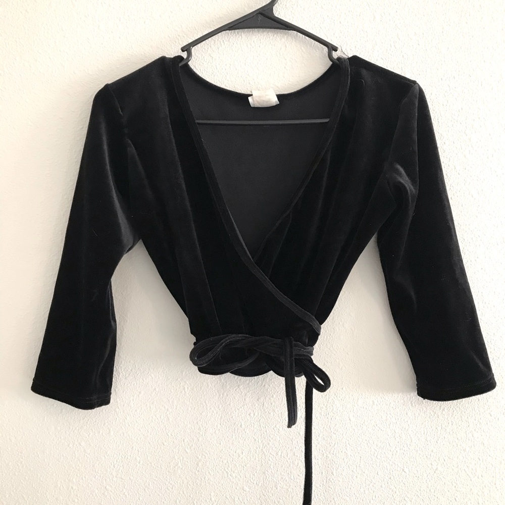 Black velvet Crop top wrap